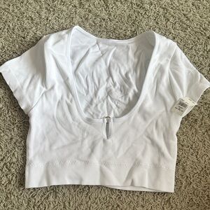 Aerie White Women's Stretchy Crop Top NWT Sz M